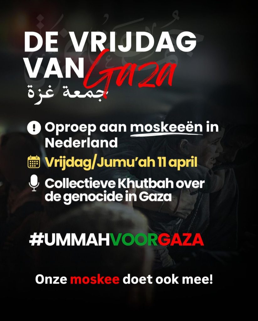 Moskeeën in Nederland verenigen zich voor ‘De Vrijdag van Gaza’